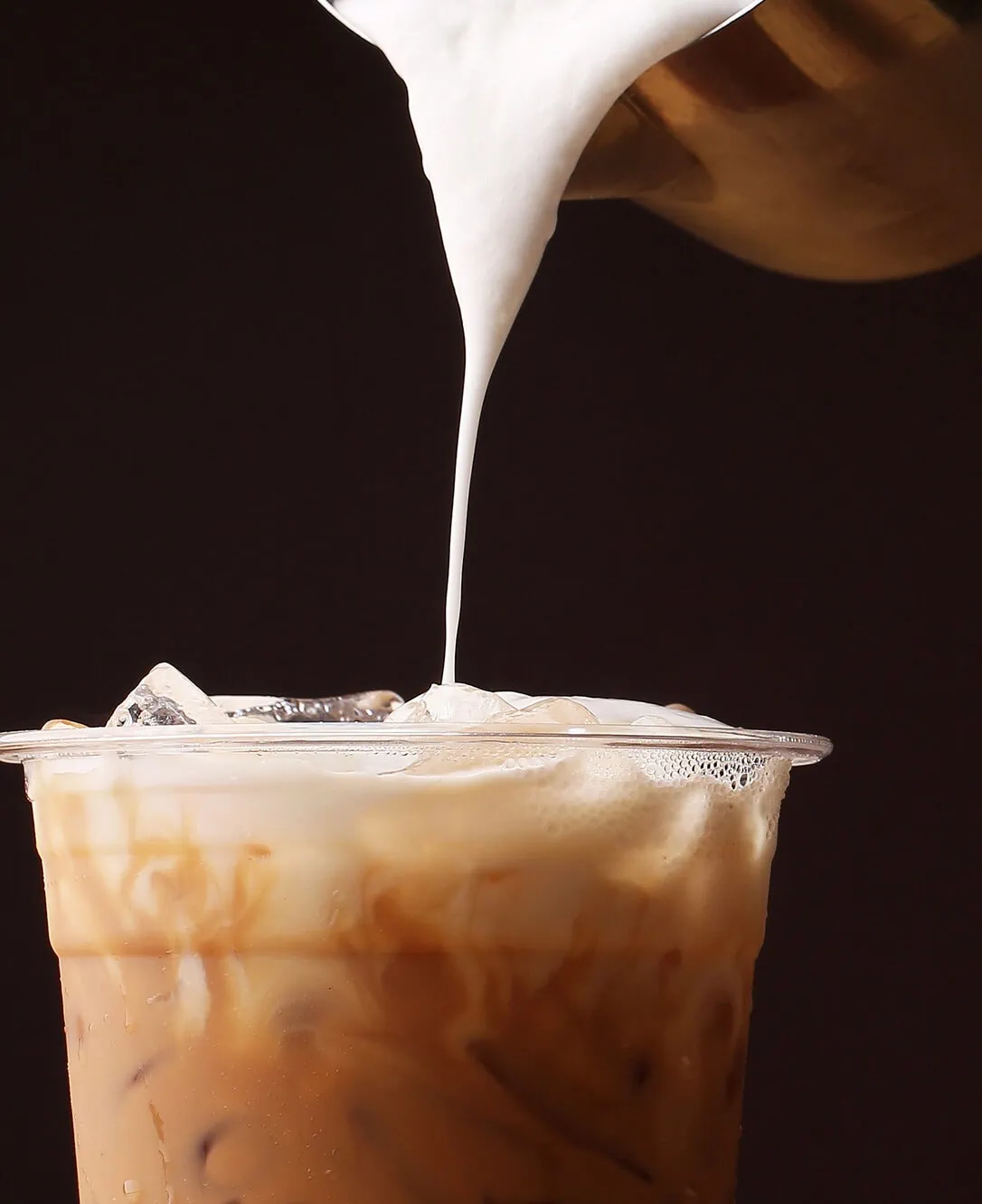 Ice cappuccino and milk foam